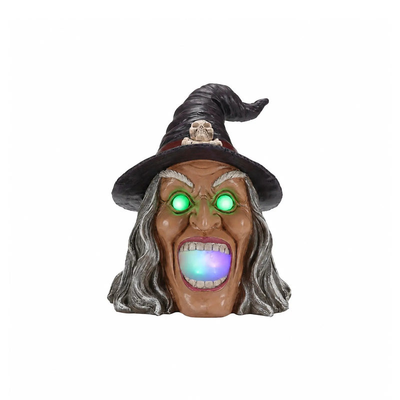 Halloween Witch Head Decor with LED Light and Mist Effect by HouseOfZazla