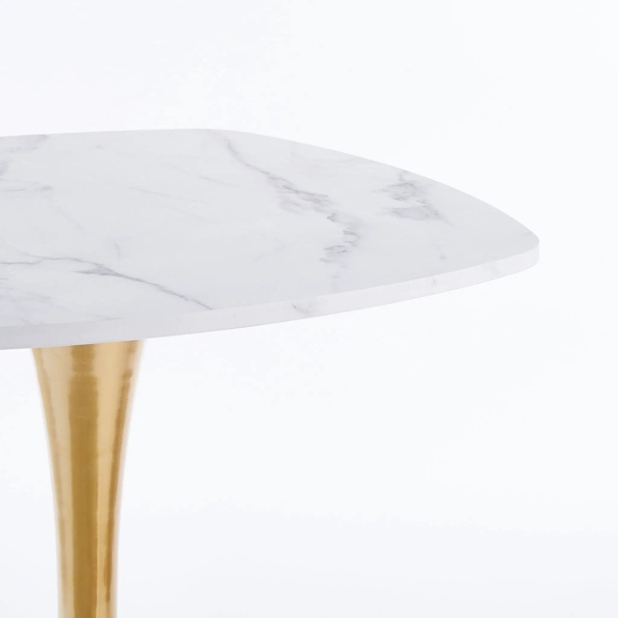 Square Tulip Dining Table For 2 - 4 People - Golden / White