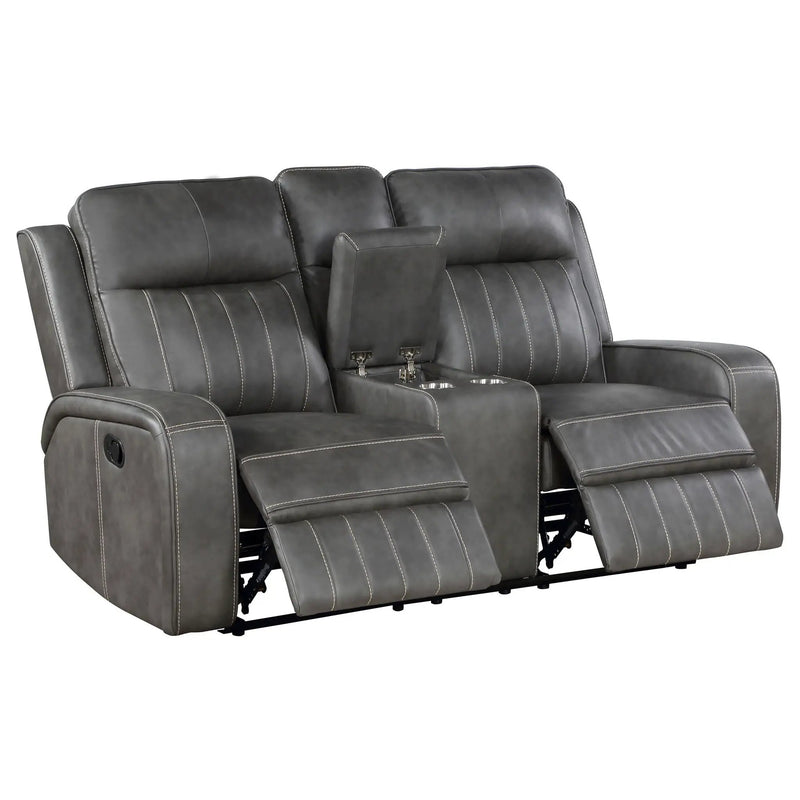 Raelynn 3-piece Upholstered Reclining Sofa Set Grey by Unique Piece Furniture