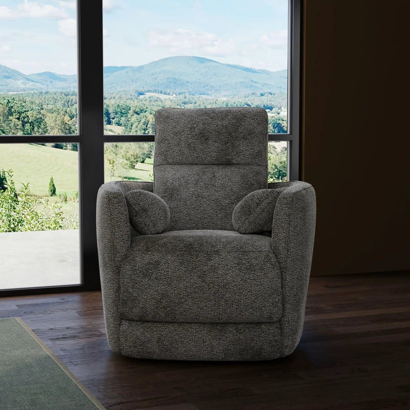 Milan - Swivel Recliner With Manual Footrest - Gray by HouseOfZazla