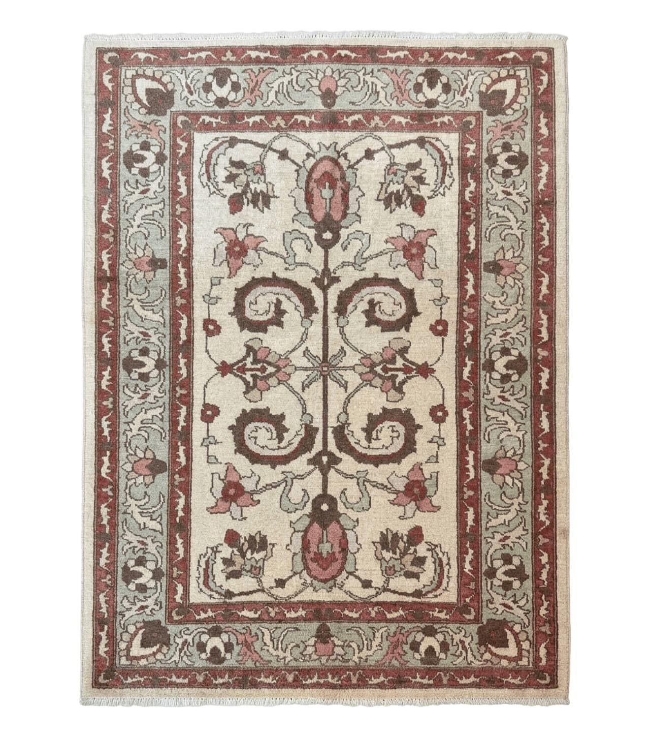 Indo Mahal Rug 4 x 5.6, Indian Handmade Wool Area Rug by Jewel Rugs
