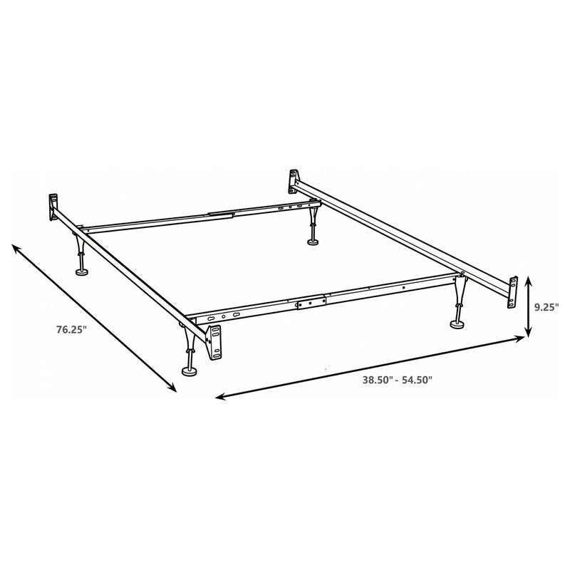 Renee - Twin / Full Bed Frame With Reinforced Center Beam And Bolt-On Construction - Black by HouseOfZazla