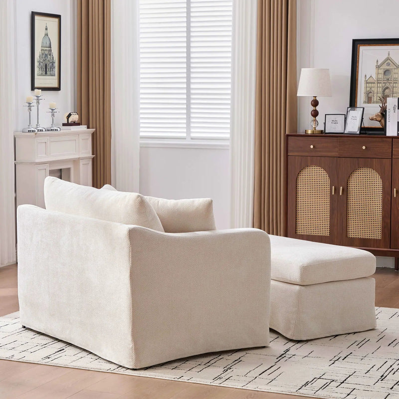 Accent Chair With Ottoman, Includes 2 Bolster Pillows by Unique Piece Furniture