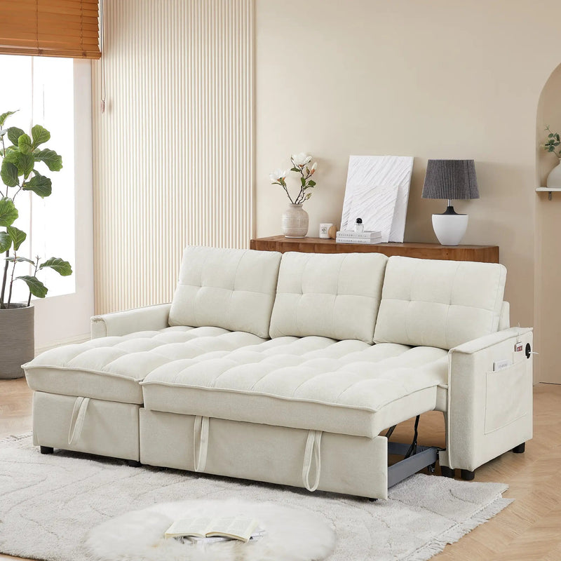 71.3" Reclining Sofa Bed with USB Ports by HouseOfZazla