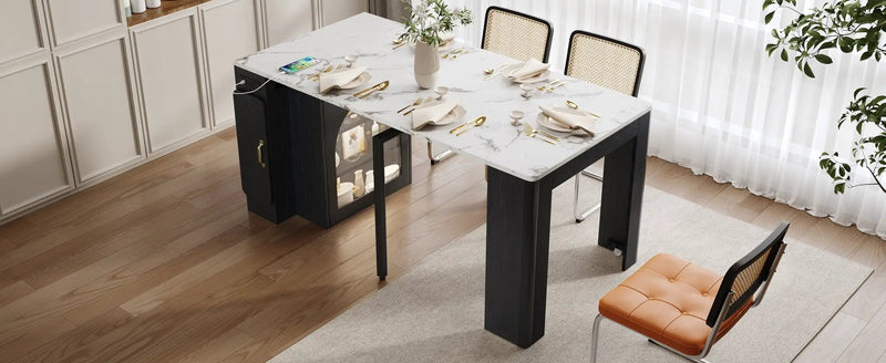 TREXM Extendable Dining Table with 3 Removable Leaves by HouseOfZazla