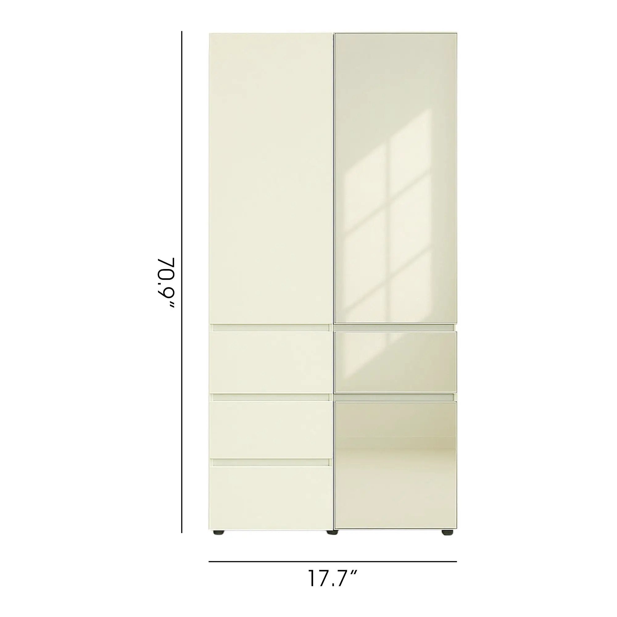 Elise - Modular Closet System With Mirror, Customizable Storage Solution - White by HouseOfZazla