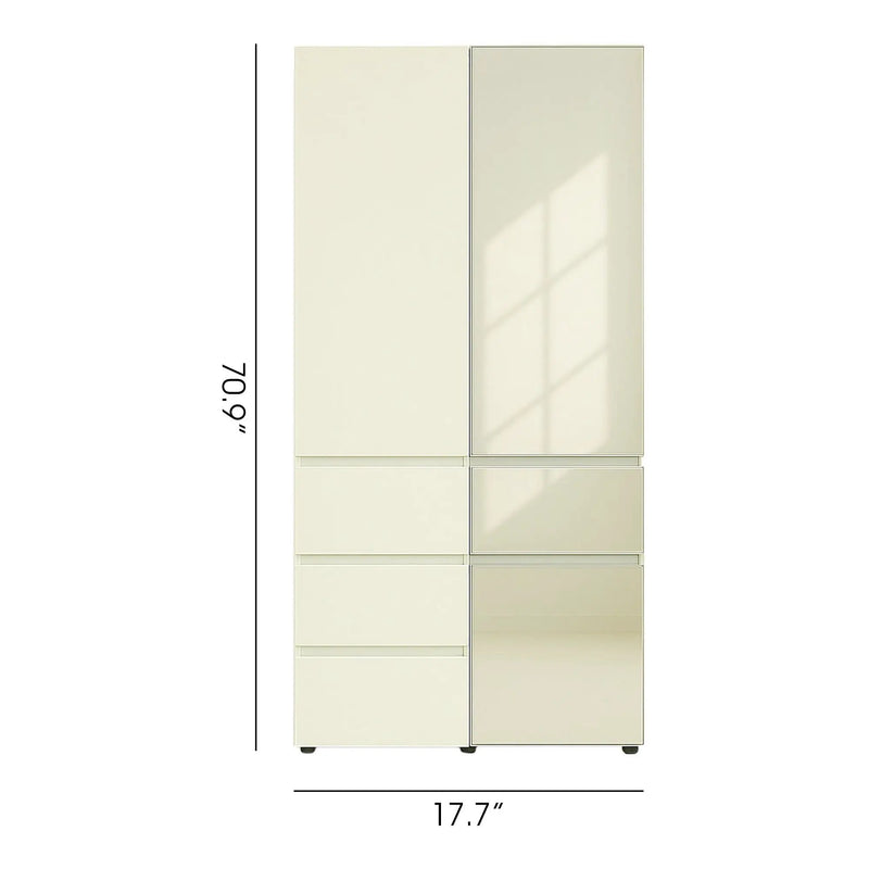 Elise - Modular Closet System With Mirror, Customizable Storage Solution - White by HouseOfZazla