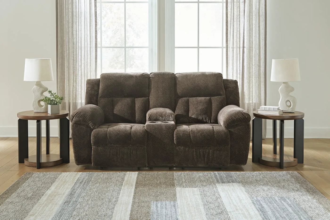 Frohn - Dbl Reclining Loveseat With Console by Unique Piece Furniture