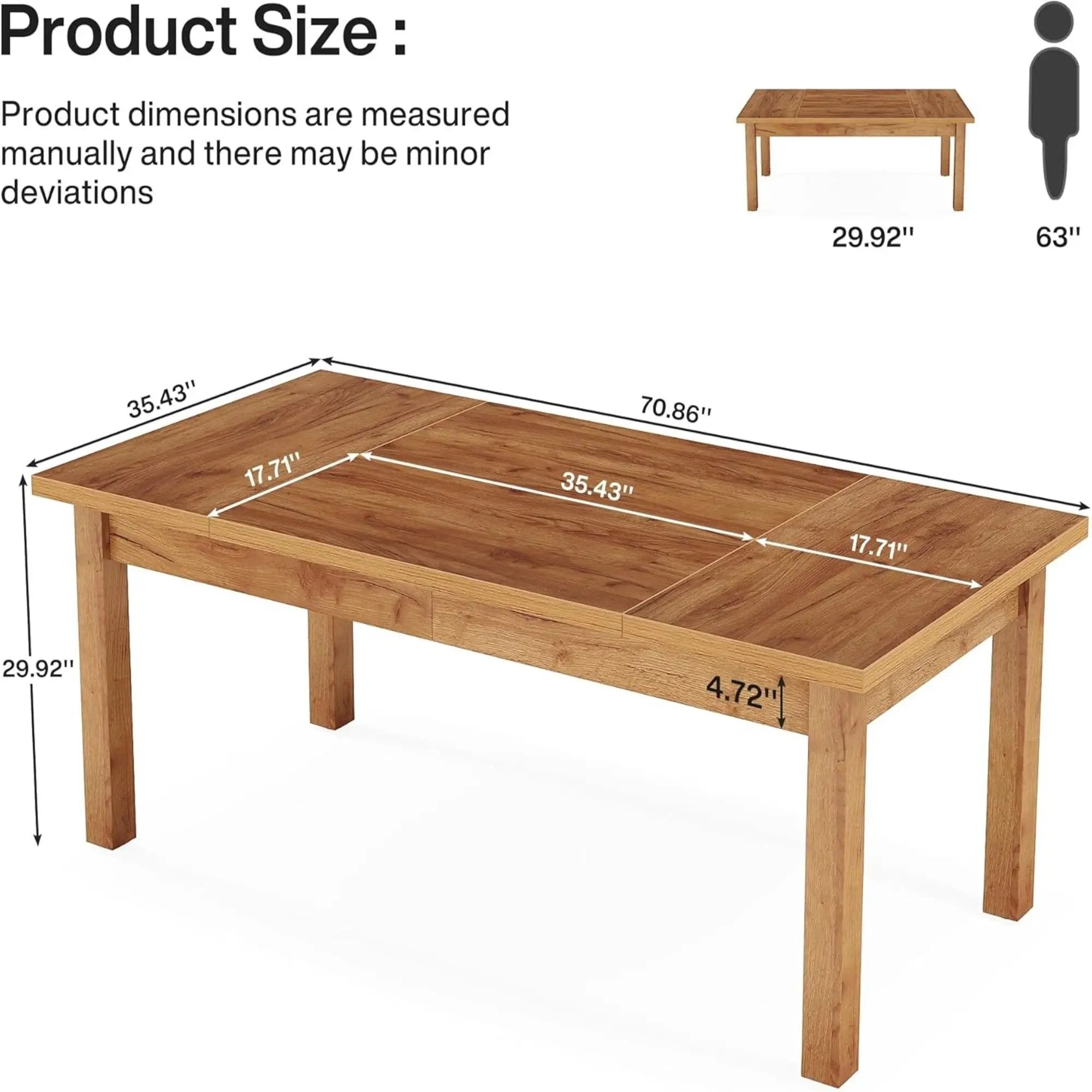Executive Desk With Legs - Natural / Light Brown by HouseOfZazla