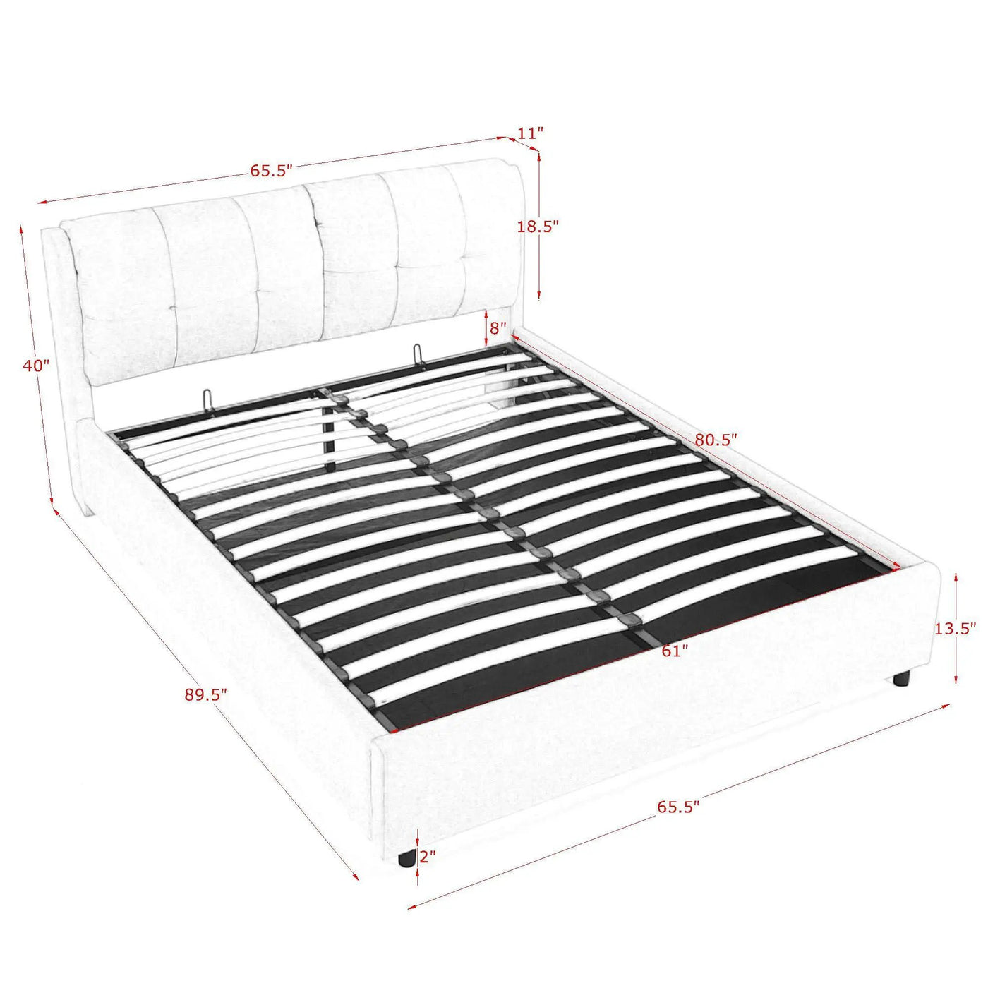 Storage Upholstered Hydraulic Platform Bed With Integrated Headboard by Unique Piece Furniture