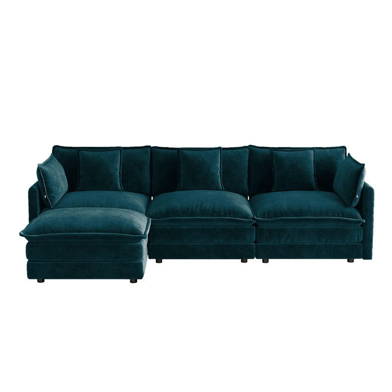 Oversize 3-Seater Sofa with Ottoman by HouseOfZazla