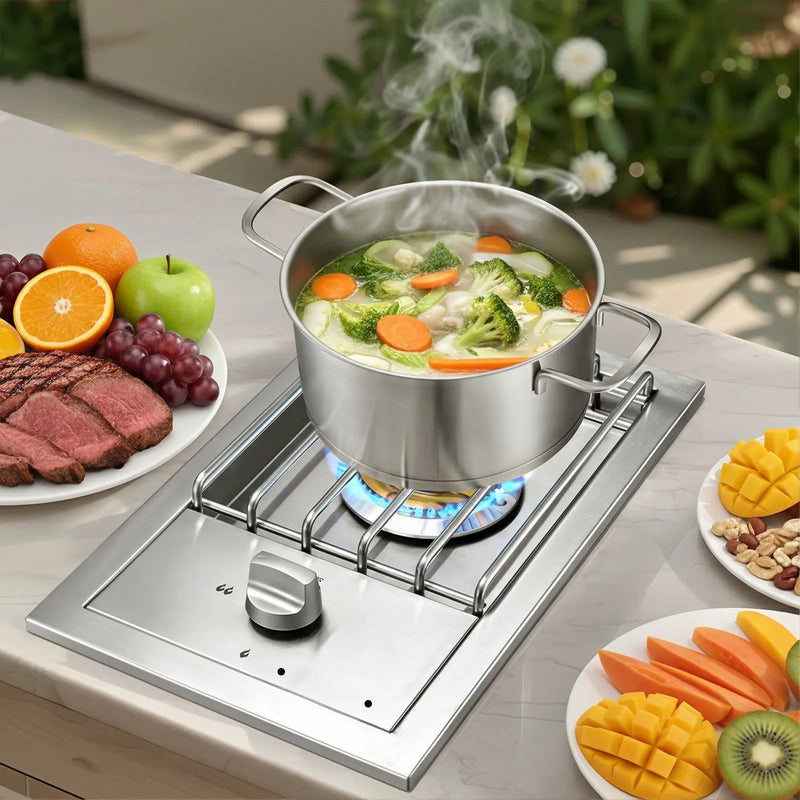 Single Grilling Side Burner, 15,000BTU Liquid Propane by HouseOfZazla
