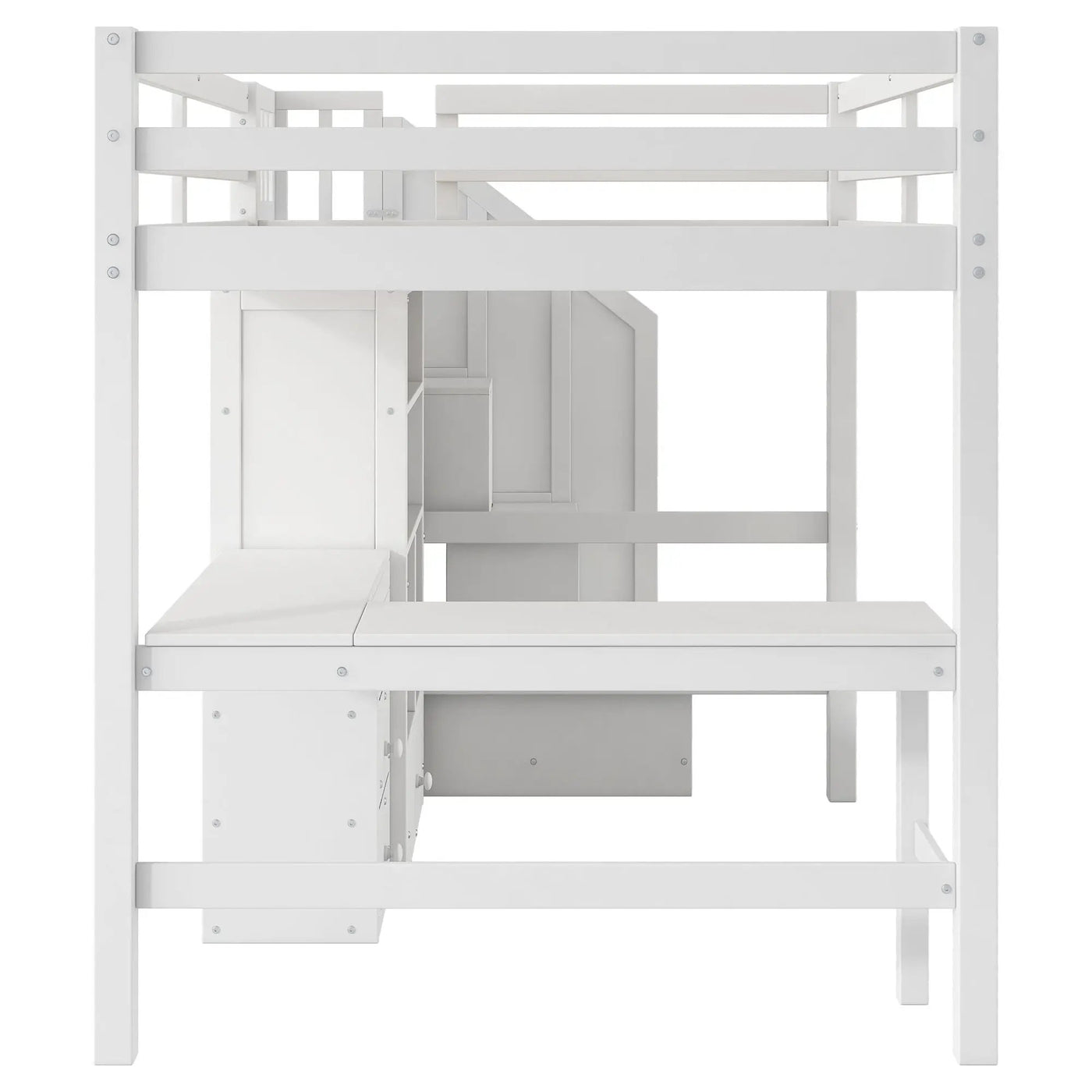 Loft Bed & L Shaped Desk, Drawers, Cabinet, And Storage Staircase by HouseOfZazla
