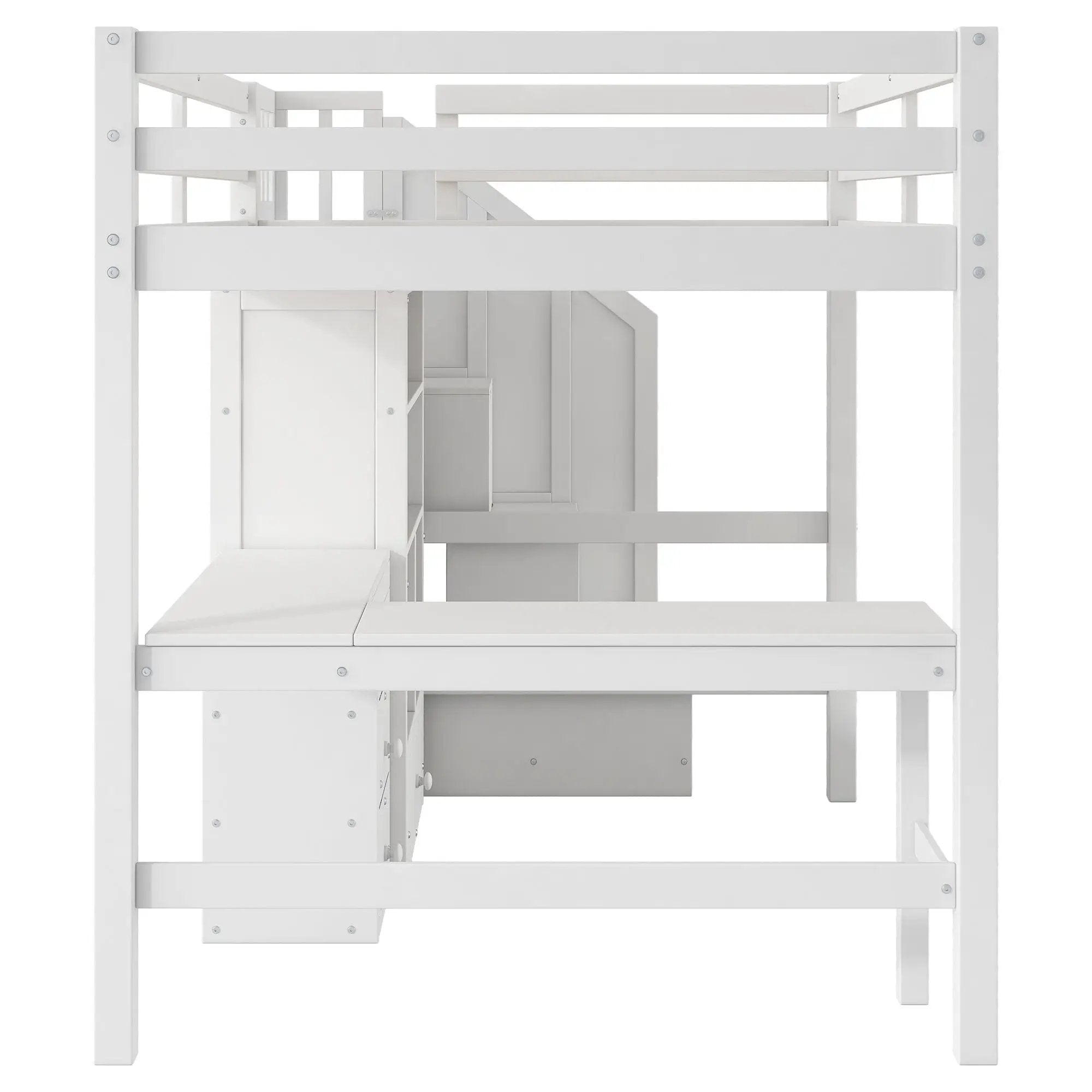 Loft Bed & L Shaped Desk, Drawers, Cabinet, And Storage Staircase by HouseOfZazla