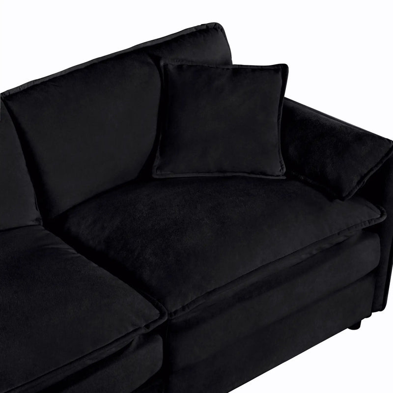 Modern Comfy Deep Seat Modular Sectional Sofa Cloud Couch With Ottoman by HouseOfZazla