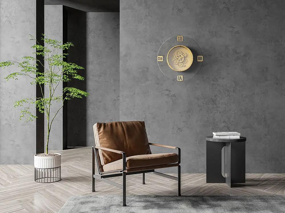 Round Moving Gear Roman Numeral Clock - Multicolor by Unique Piece Furniture
