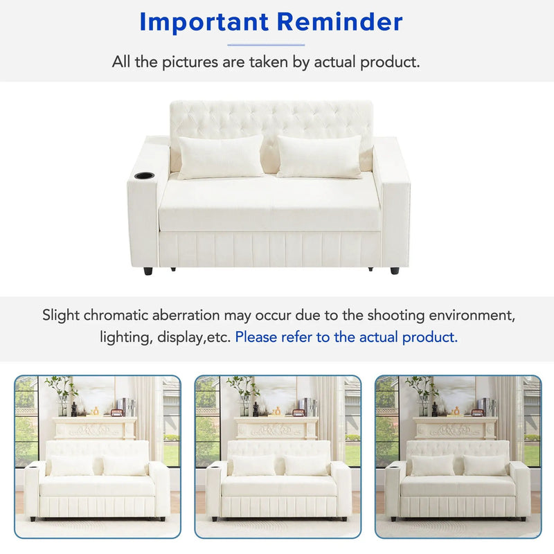 Pull-Out Sofa Bed Convertible Couch With Adjustable Backrest For Living Room by HouseOfZazla