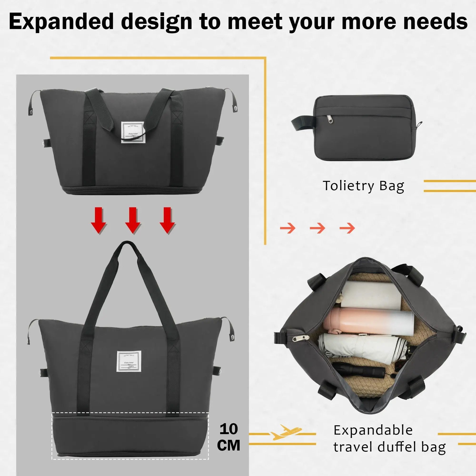 2 Piece Luggage Set With Bags Expanable Spinner Wheels ABS Lightweight Suitcase With Tsa Lock 20" / 28" by HouseOfZazla