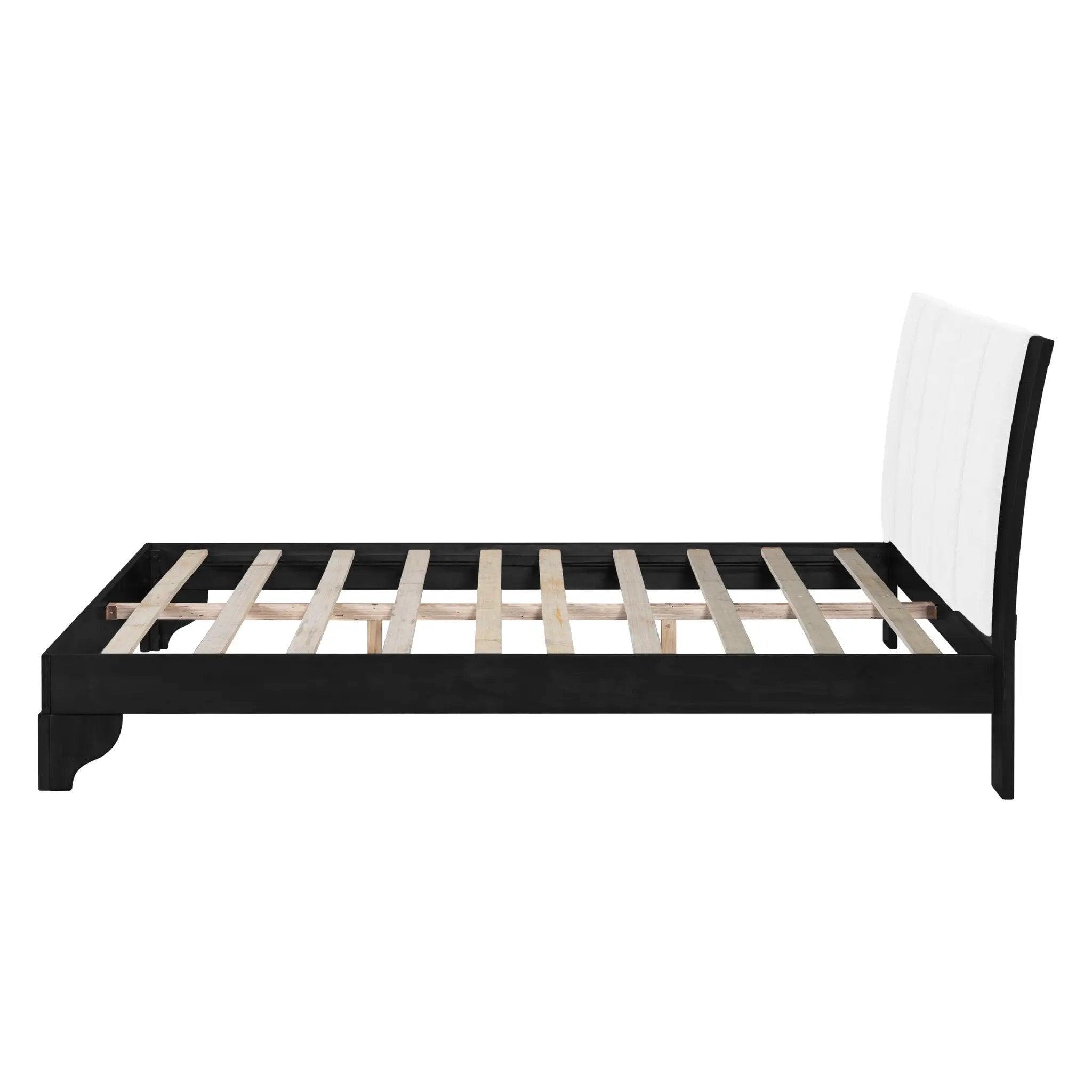 Queen Size Bed Frame in Black & White Pine by HouseOfZazla