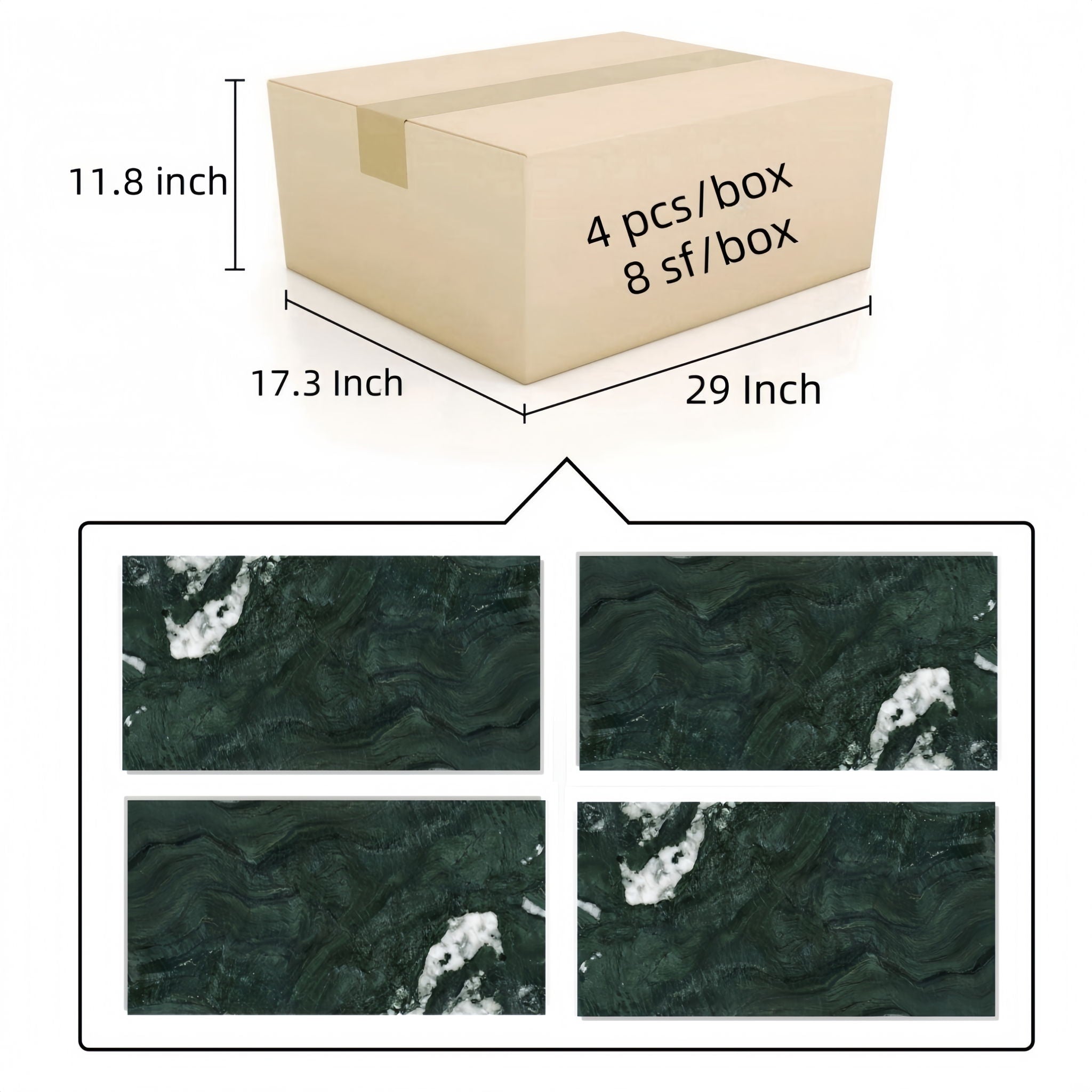 Natural Marble Polished Tile For Wall And Floor (Set of 4) by HouseOfZazla