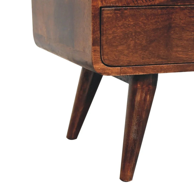 Solid Wood Curved Media Unit by HouseOfZazla