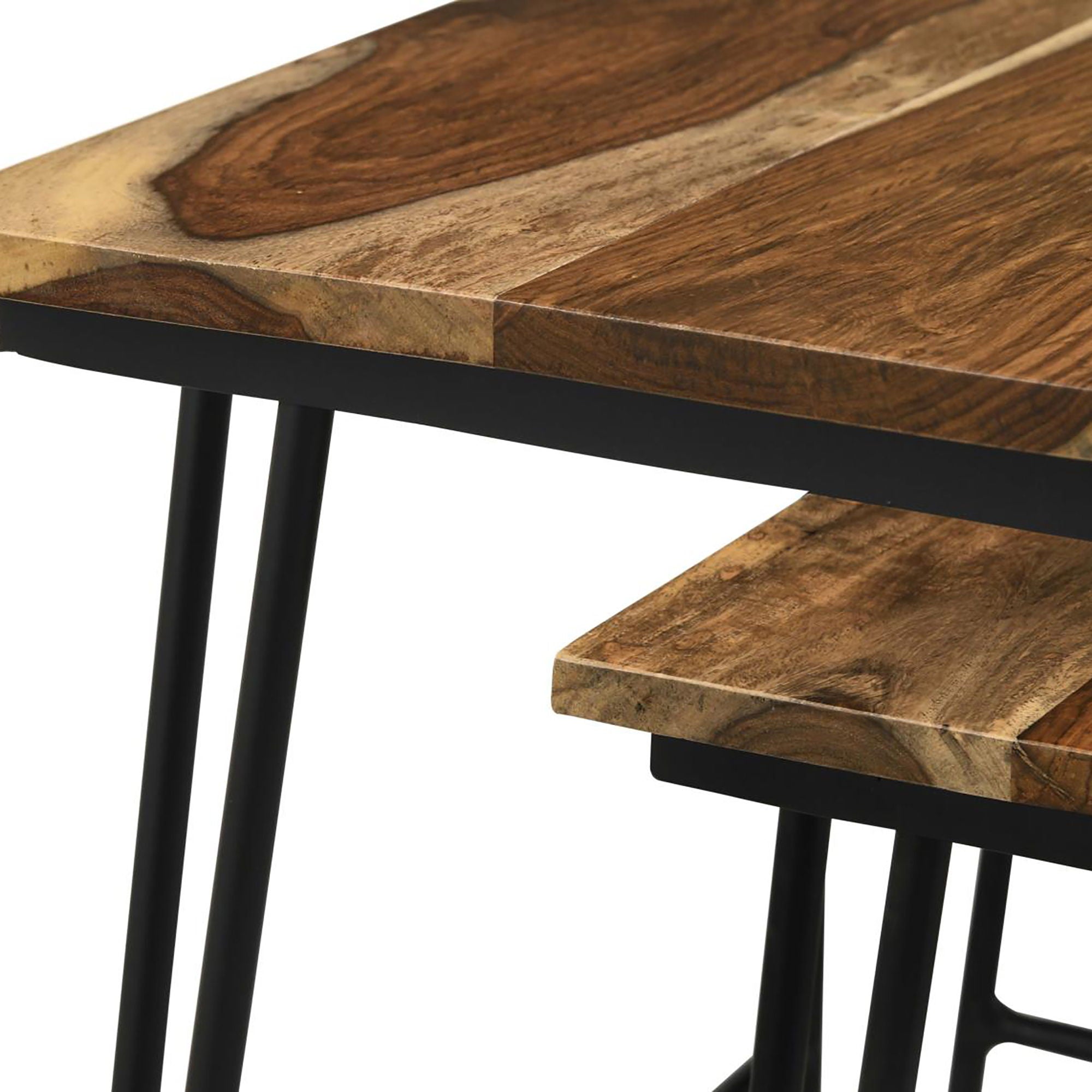3 Piece Nesting Table With Hairpin Legs - Brown by HouseOfZazla