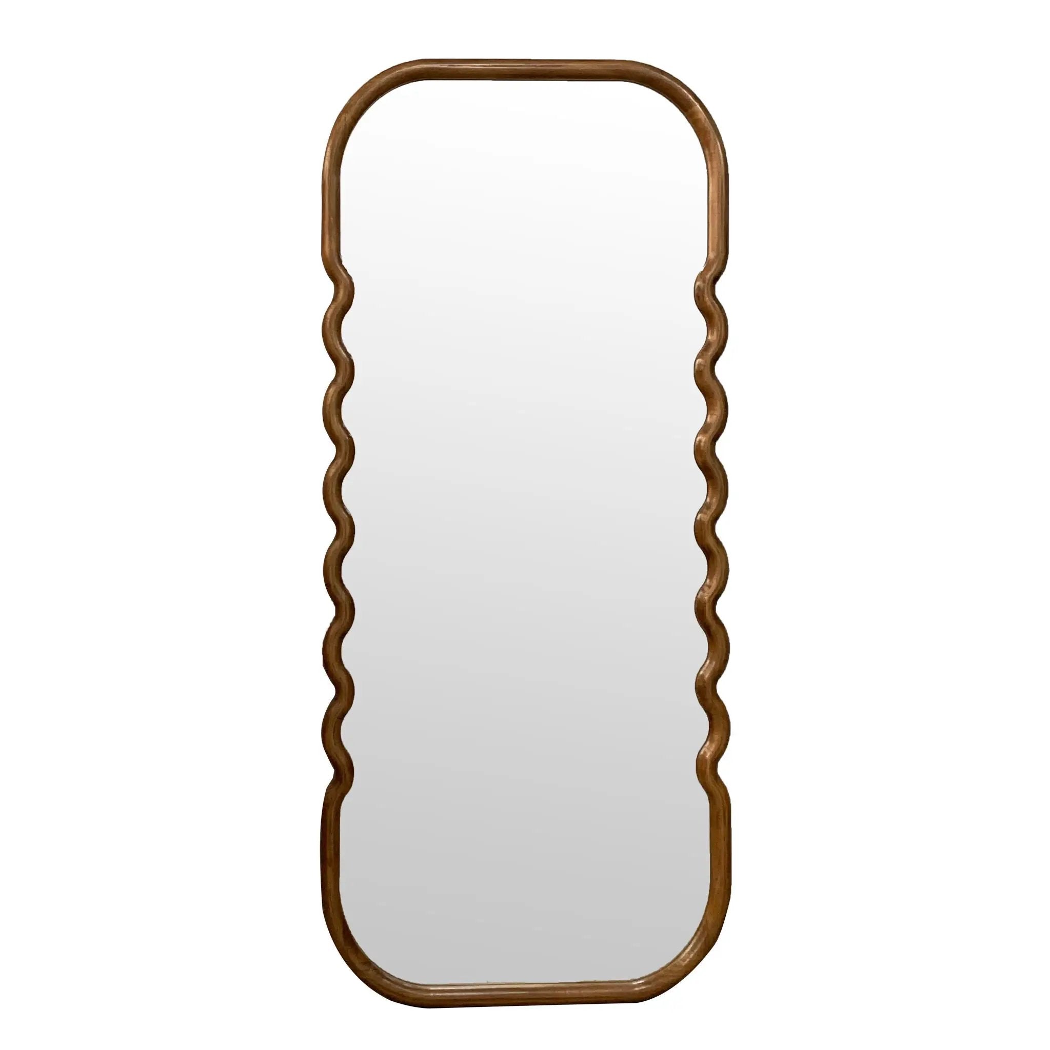 Oversized Wooden Floor Mirror With Unique Frame - Brown by Unique Piece Furniture