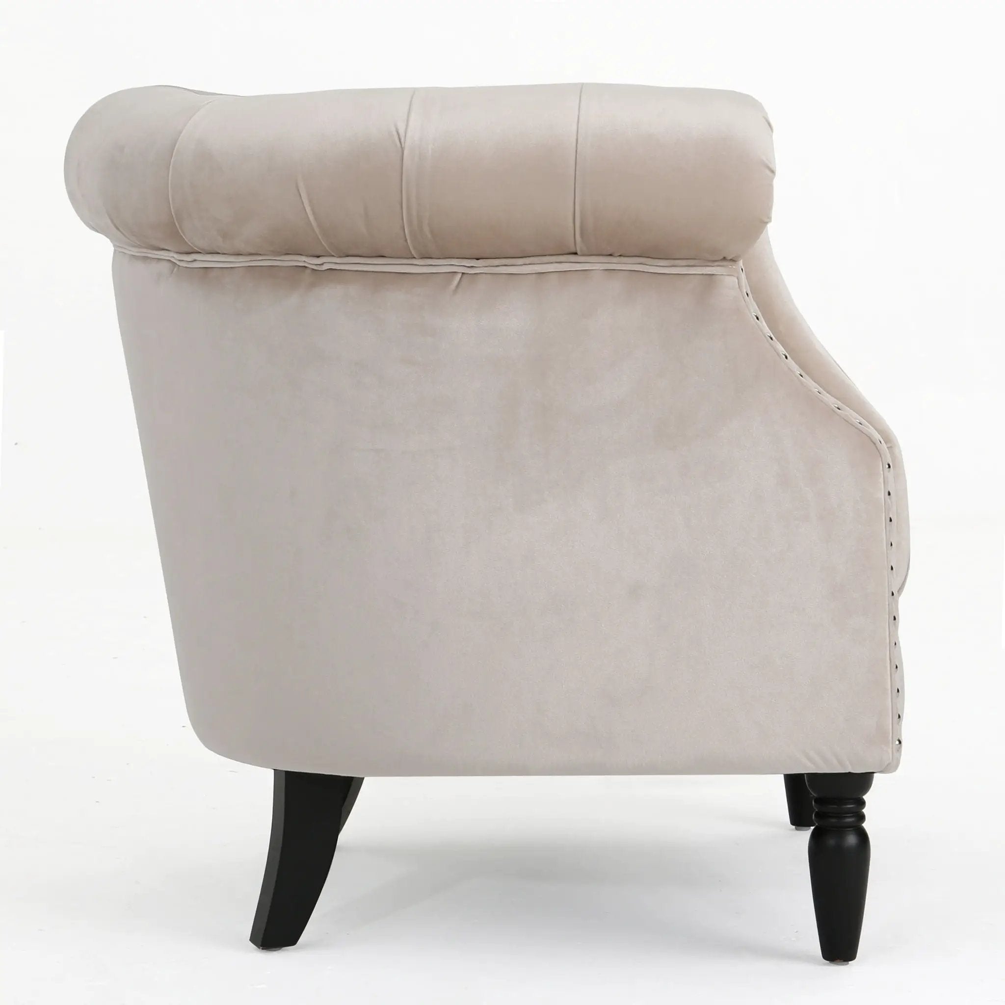 Celestialis Upholstered Club Chair with Tub Design and Rolled Recessed Armrests by HouseOfZazla