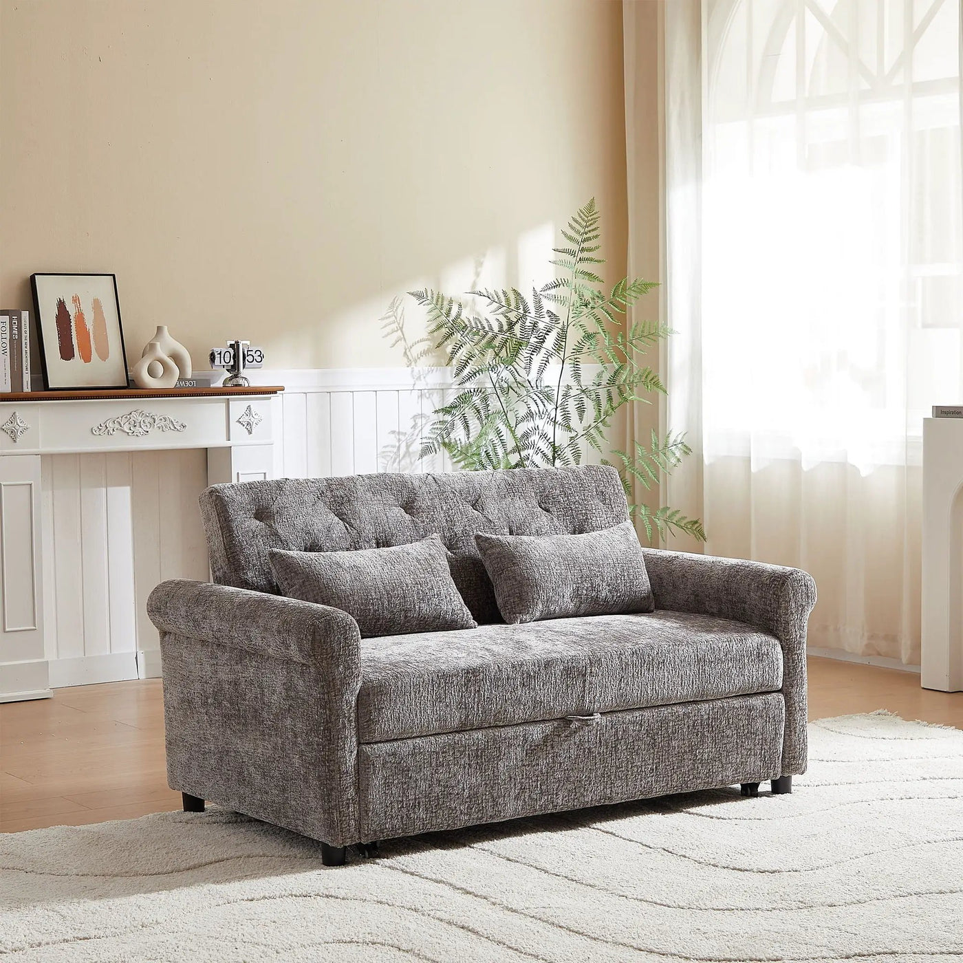 Loveseat Sofa Bed, Pull - Out Couch Sleeper & 2 Pillows by HouseOfZazla