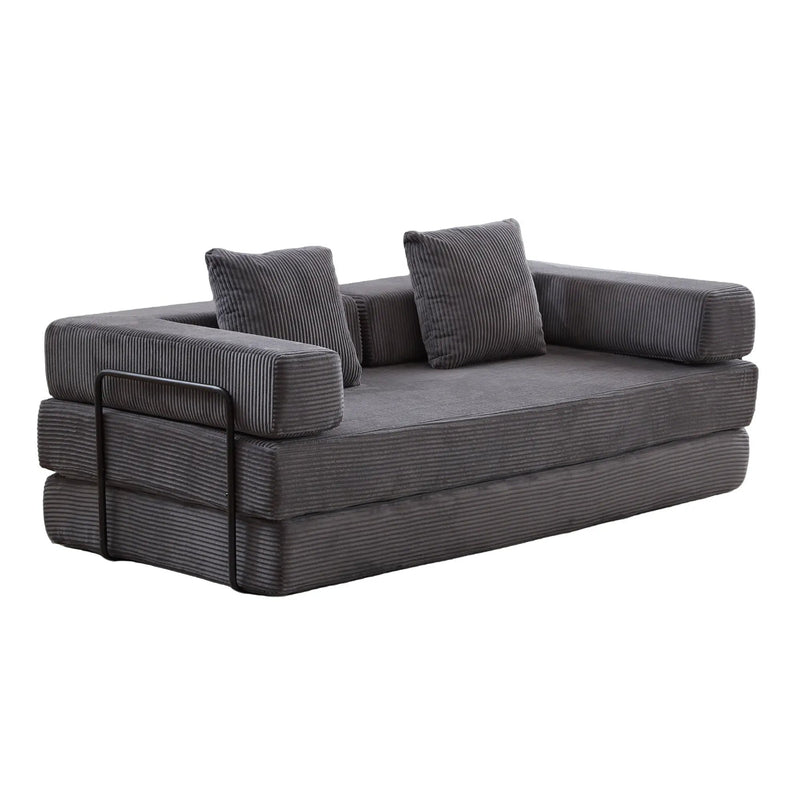 Floor Couch, Convertible Floor Sofa Bed With Pillow Back Support Armrest by HouseOfZazla