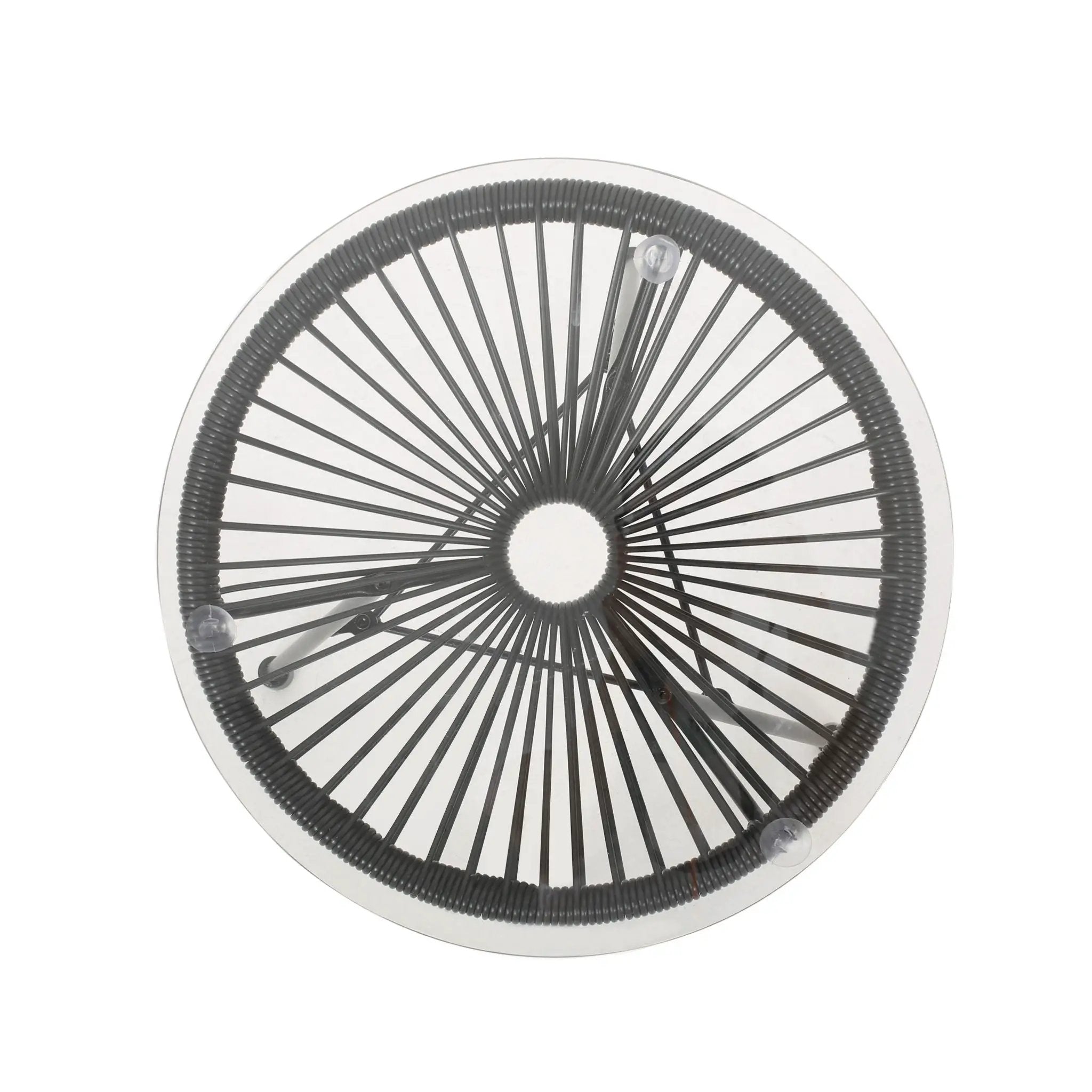 Nusa Modern Rattan Side Table With Tempered Glass Top by HouseOfZazla