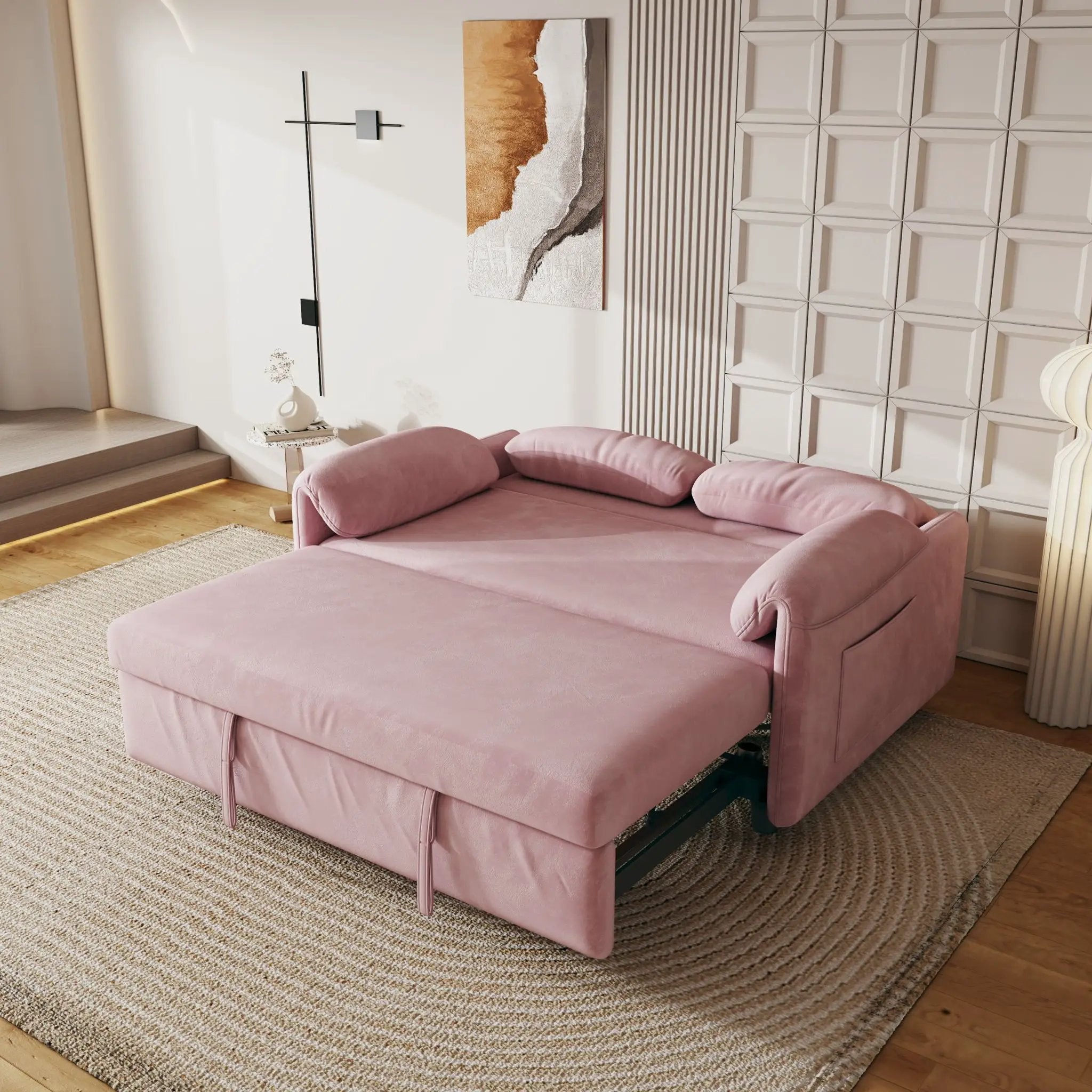 Sofa, Dual Purpose Lounge With Retractable Queen Size Bed by Unique Piece Furniture