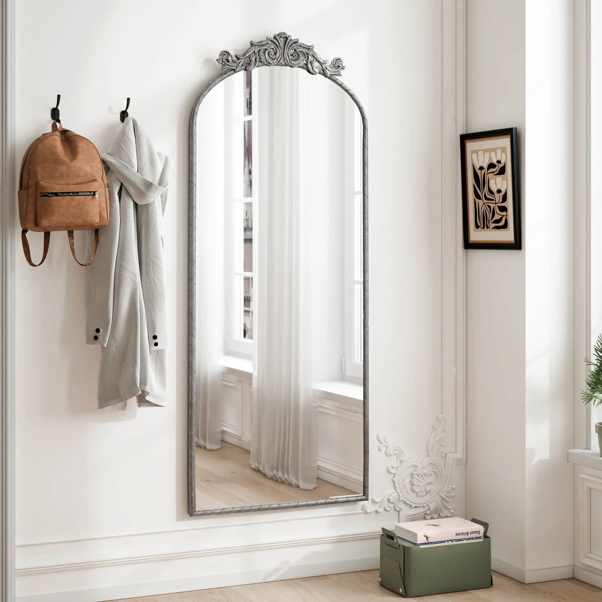 Vintage Arched Full Body Mirror, Wall Mounted For Living Room by Unique Piece Furniture