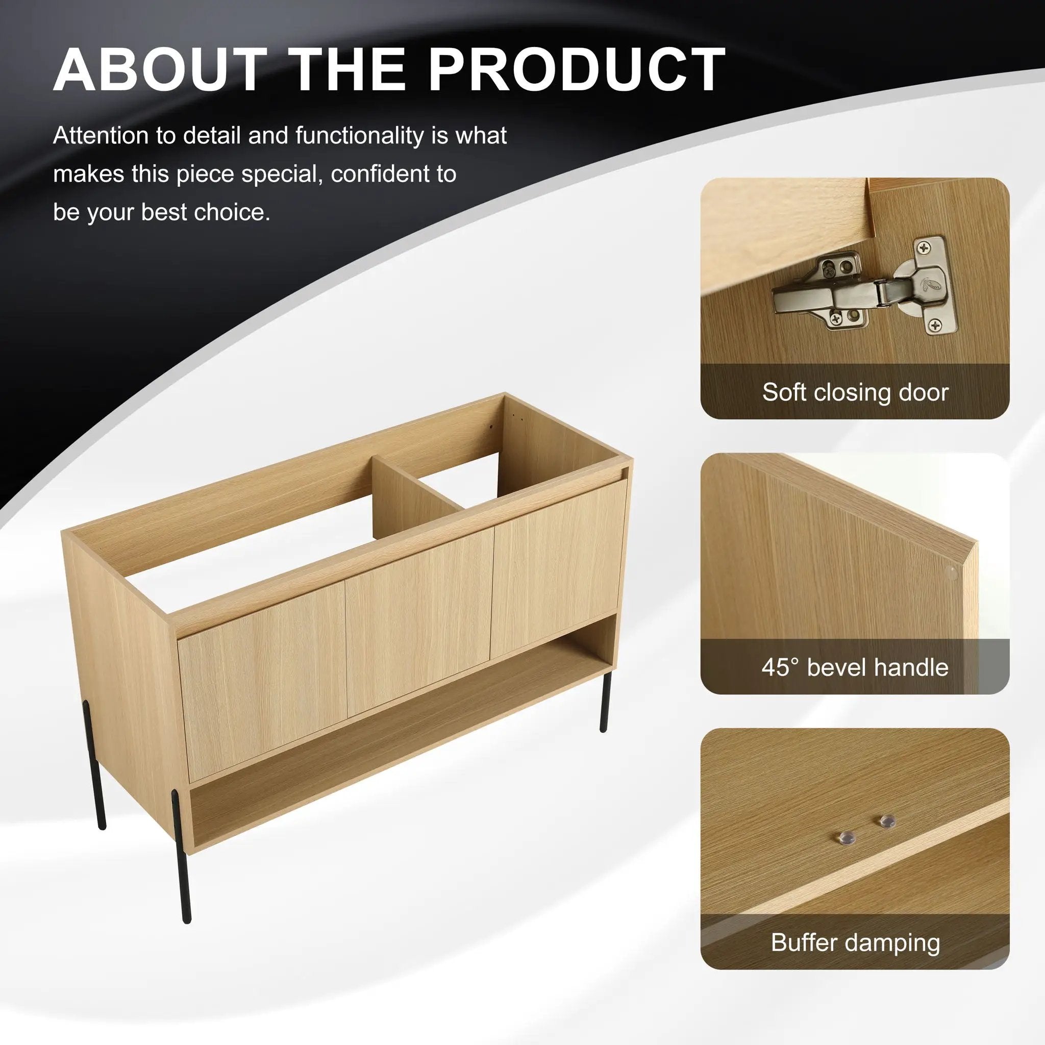 Freestanding Bathroom Vanity & Soft Close Cabinet Doors by Unique Piece Furniture