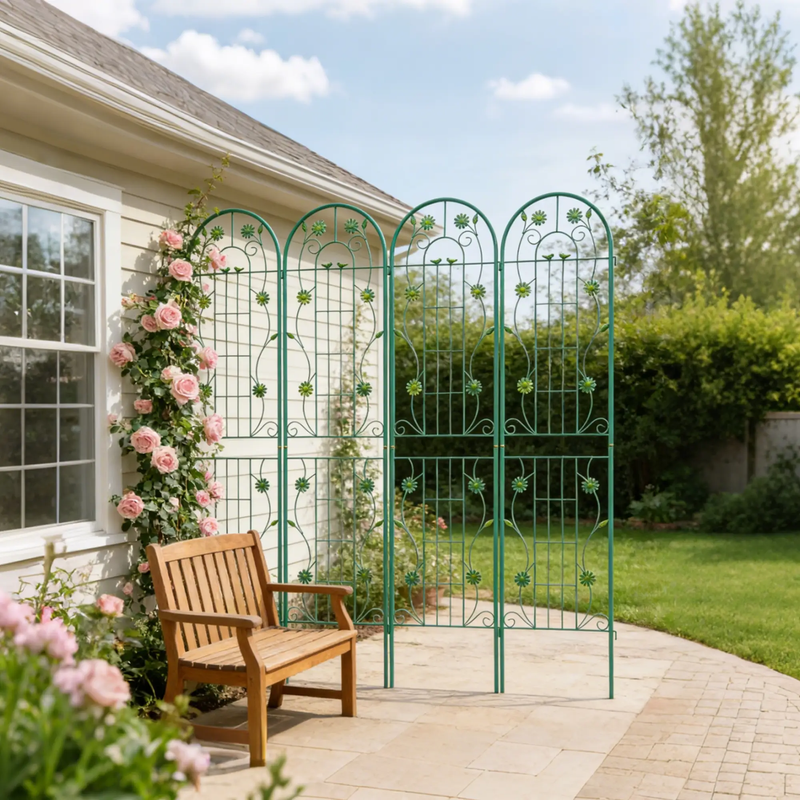 4 Pack Metal Garden Trellis 86.7'' x 19.7'' Rustproof Trellis for Climbing Plants by HouseOfZazla