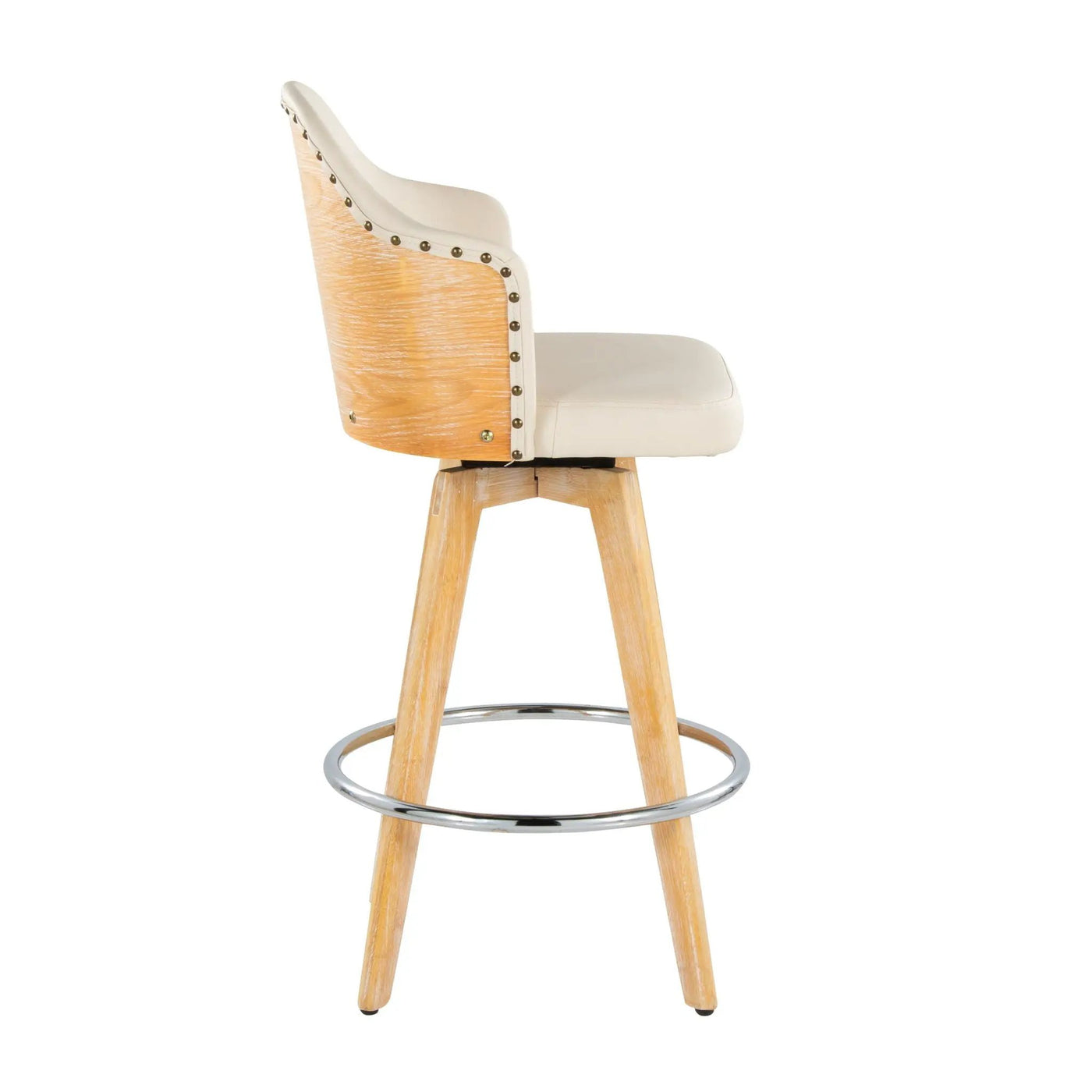 Ahoy - Contemporary Fixed Height Counter Stool & Round Footrest (Set of 2) by HouseOfZazla