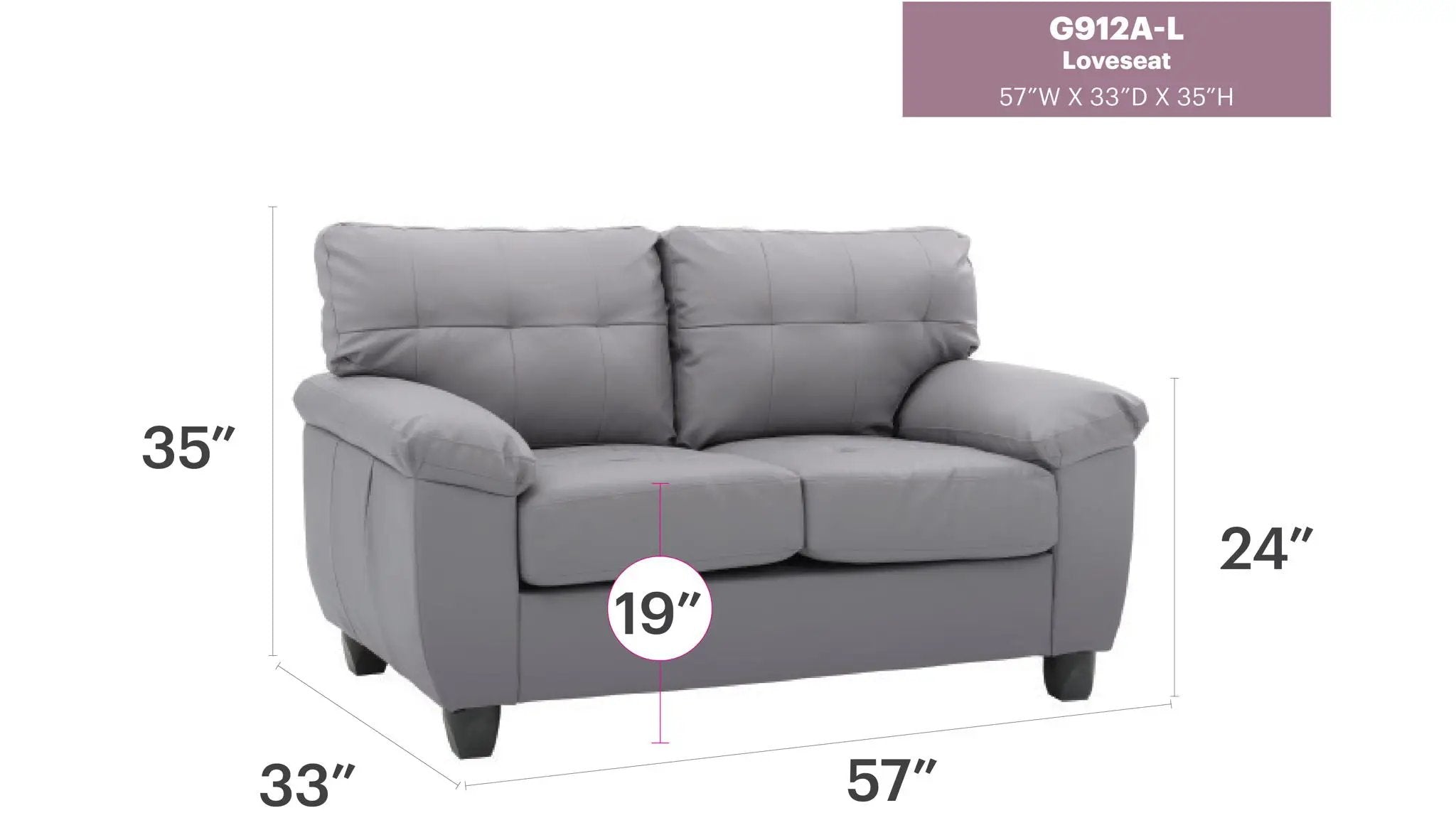 Stylish Loveseat With Padded Arms by Unique Piece Furniture