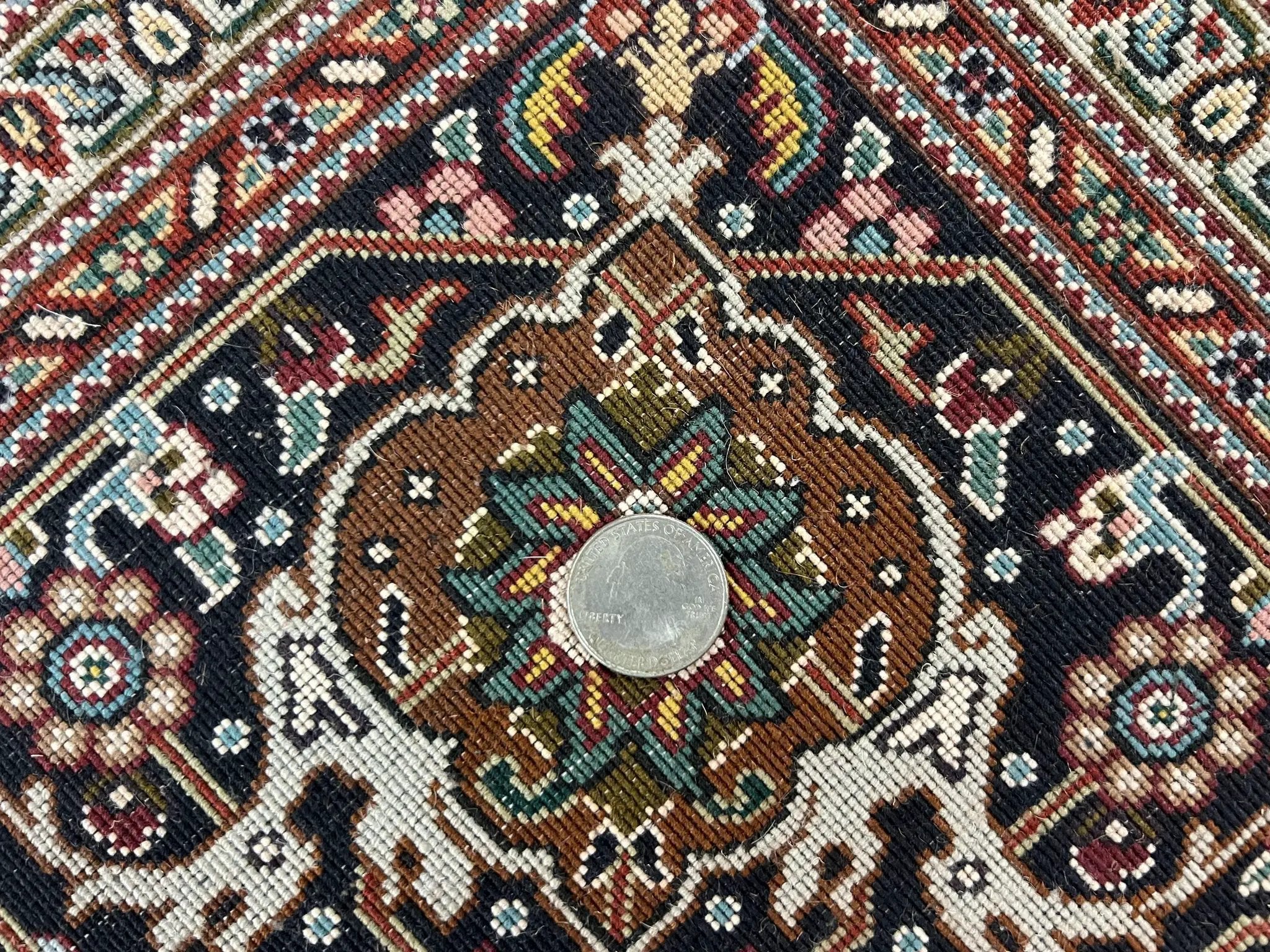 Wonderful Persian Tabriz Rug 7x10 ft, Very Fine 50 Raj 350 KPSI Oriental Carpet, Herati Mahi Pattern, Authentic Hand Knotted Handmade Wool Vintage by Jewel Rugs