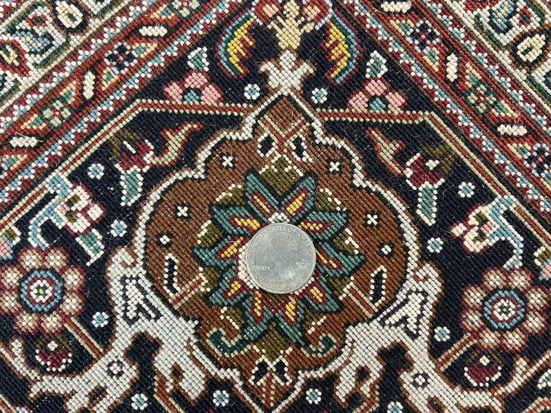 Wonderful Persian Tabriz Rug 7x10 ft, Very Fine 50 Raj 350 KPSI Oriental Carpet, Herati Mahi Pattern, Authentic Hand Knotted Handmade Wool Vintage by Jewel Rugs