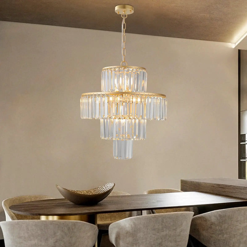 20' Modern Crystal Chandelier with Gold Finish by HouseOfZazla