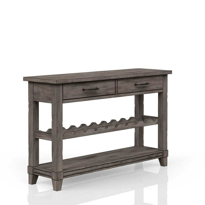 Console Table With Wine Bottle Storage Storage Drawers - Gray by Unique Piece Furniture