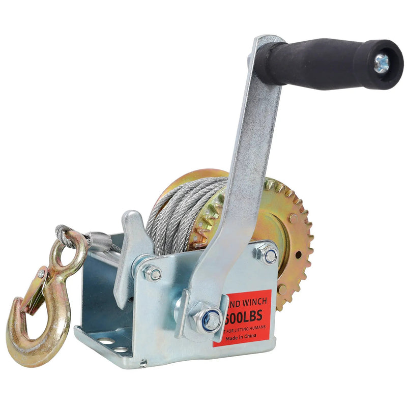 600LBS Hand Winch with 26FT Steel Cable by HouseOfZazla