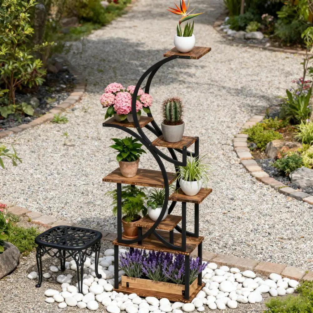 S-Shaped Plant Stand - 8 Tier Plant Shelf by HouseOfZazla