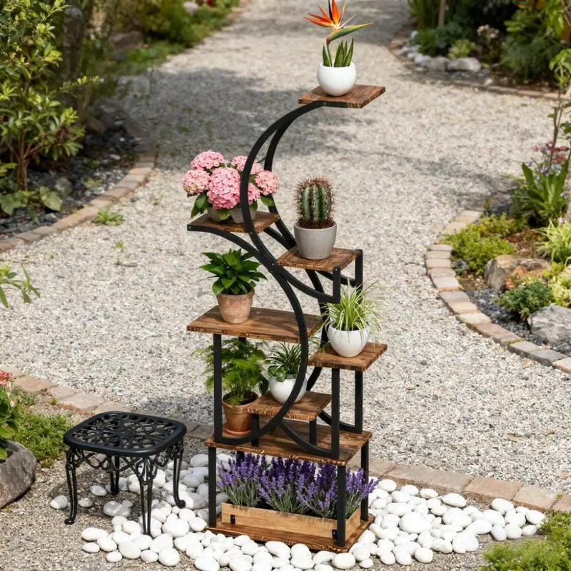 S-Shaped Plant Stand - 8 Tier Plant Shelf by HouseOfZazla