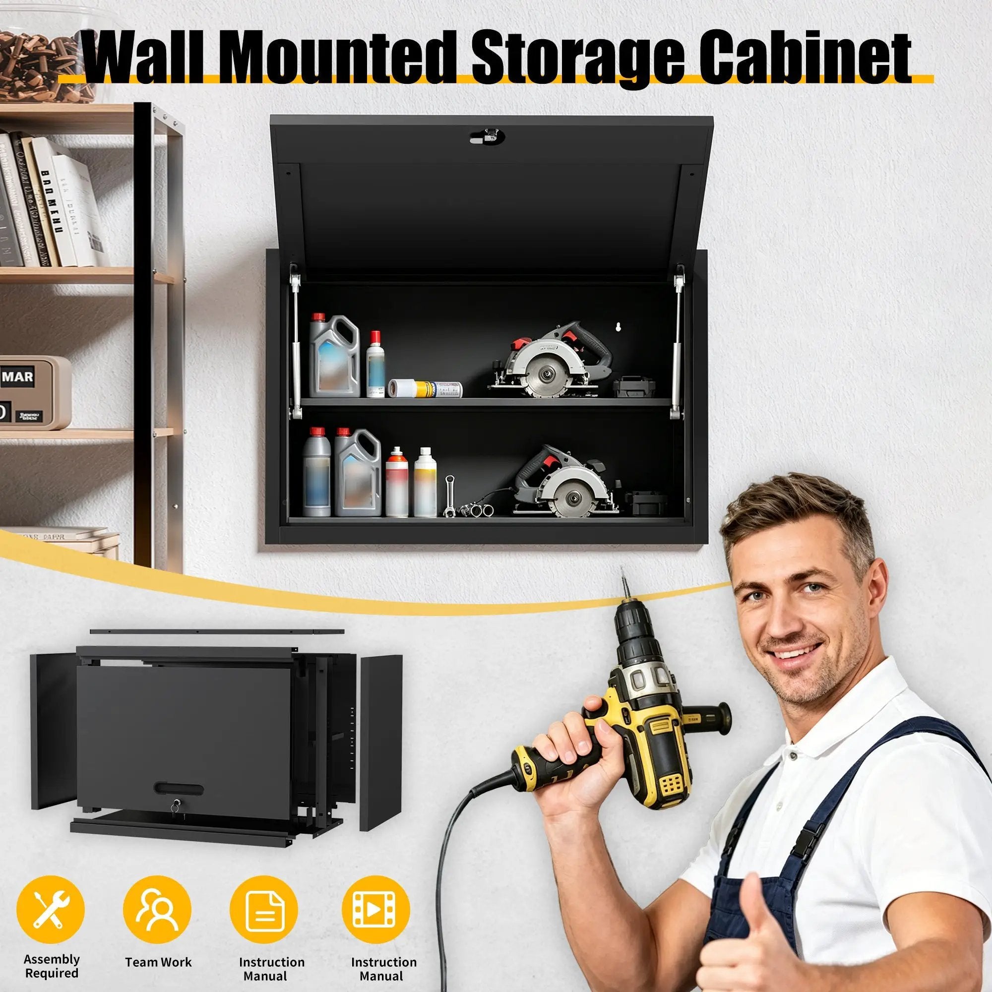 Heavy Duty Metal Wall Mounted Tool Storage Cabinet by HouseOfZazla