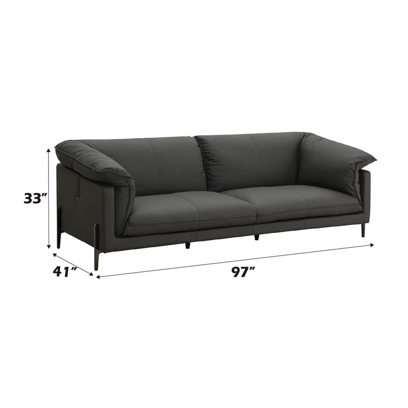 Tadi - Top Grain Leather Sofa - Black by Unique Piece Furniture