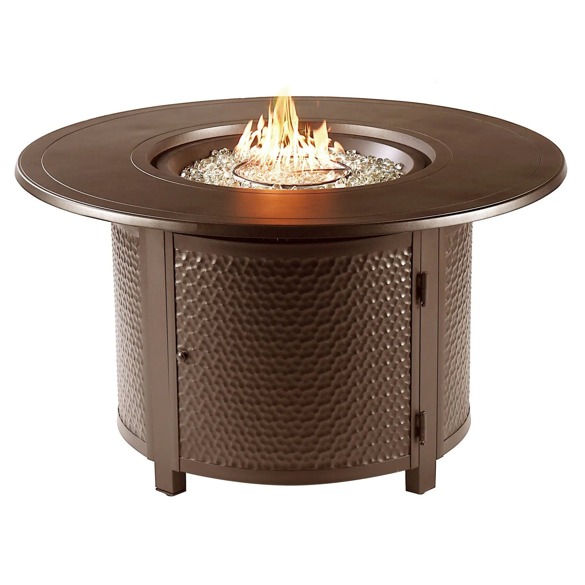 Aluminum 44-in Round Propane Fire Table with Beads, Covers and Lid by Sharicks