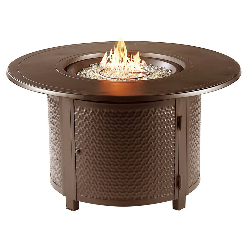 Aluminum 44-in Round Propane Fire Table with Beads, Covers and Lid by Sharicks