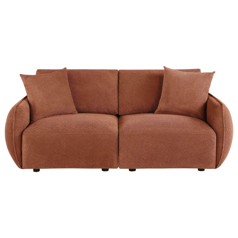 Elysia Chenille Upholstered Modular Lounge Loveseat Coral by Unique Piece Furniture