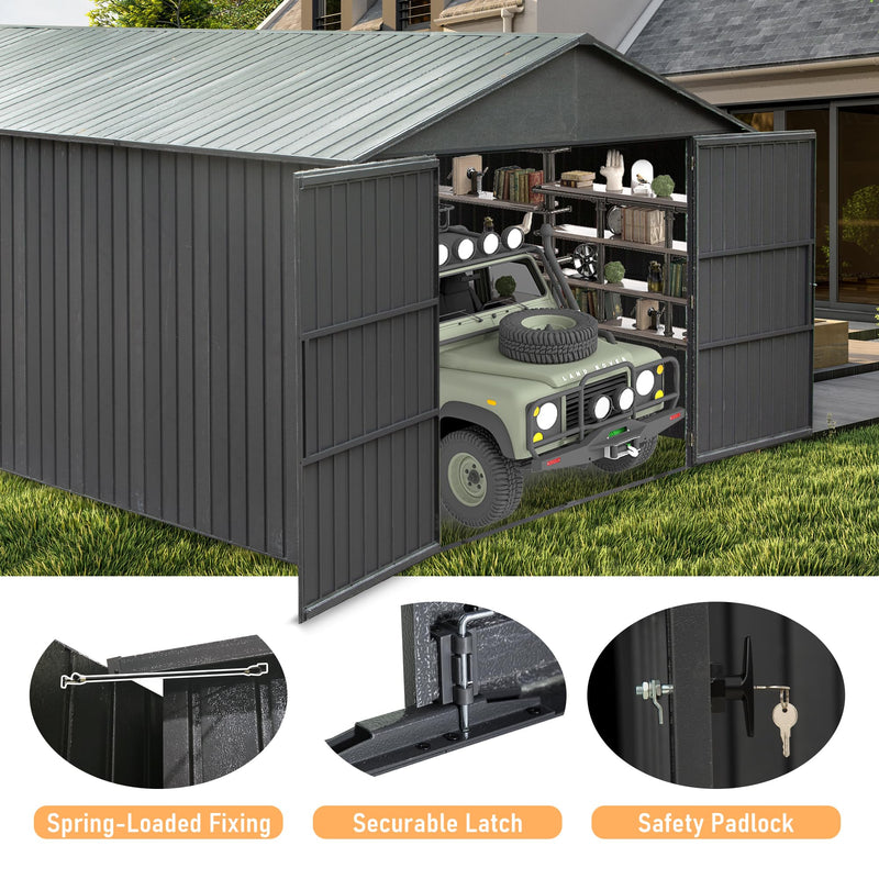 12x20ft Outdoor Metal Garage Shed by HouseOfZazla